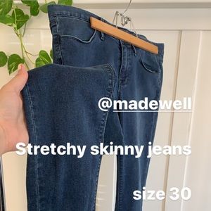 Madewell Stretchy Skinny Jeans Mid-rise size 30